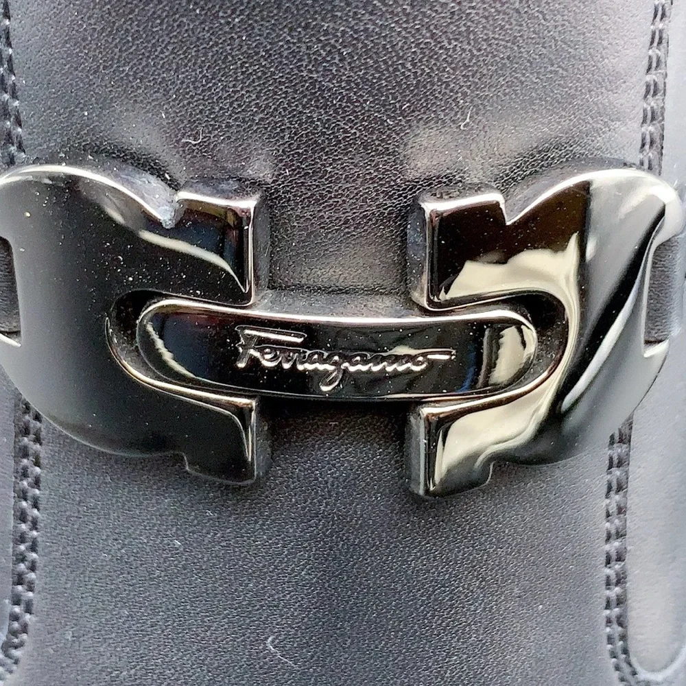 Salvatore Ferragamo Black Zippered Ankle Boots - Picture 9 of 16
